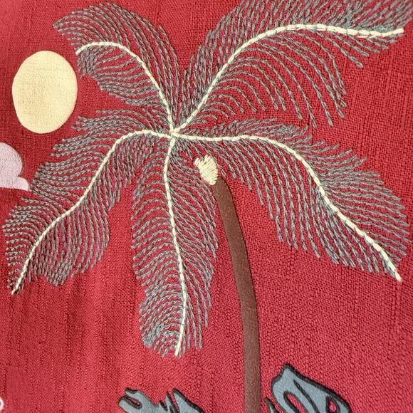 ZARA Mens Hawaiian Embroidered Shirt SIZE MEDIUM SEVENTH BEACH Button Camp Kawai - Picture 5 of 9